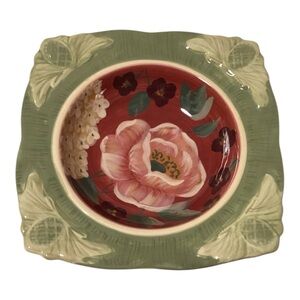 Certified International Floral Tapestry Square Cereal Salad Bowl 8.75”